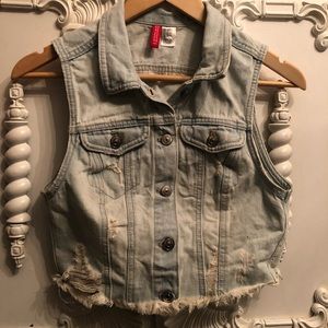 Denim Cropped Vest